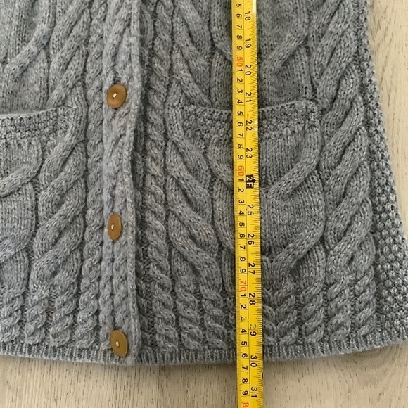 Carraigdonn Made in Ireland Rare Merino Wool Sweater‎ open cardigan vest gray M - Picture 8 of 12